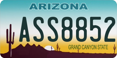 AZ license plate ASS8852