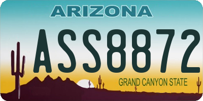 AZ license plate ASS8872
