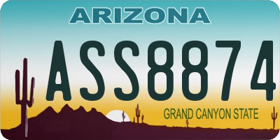 AZ license plate ASS8874