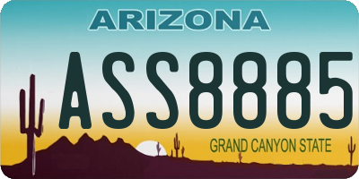 AZ license plate ASS8885