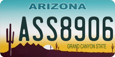 AZ license plate ASS8906