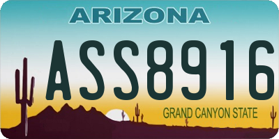 AZ license plate ASS8916
