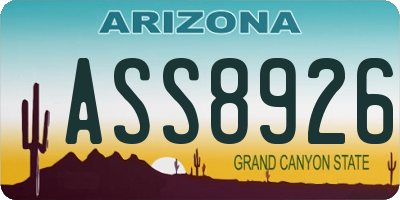 AZ license plate ASS8926