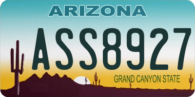 AZ license plate ASS8927