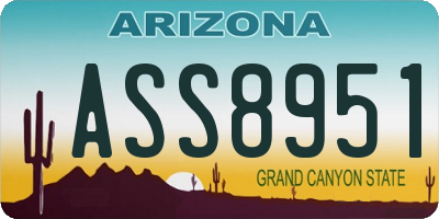 AZ license plate ASS8951