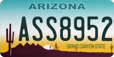 AZ license plate ASS8952