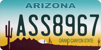 AZ license plate ASS8967