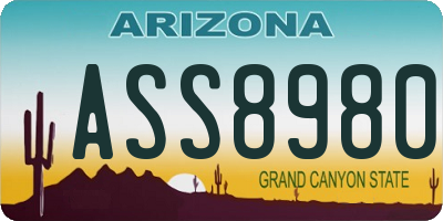 AZ license plate ASS8980