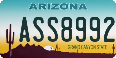 AZ license plate ASS8992