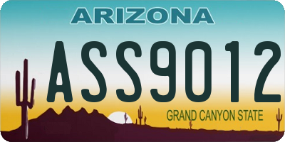 AZ license plate ASS9012