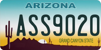 AZ license plate ASS9020