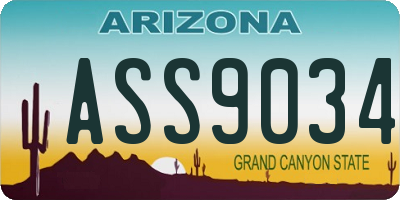 AZ license plate ASS9034
