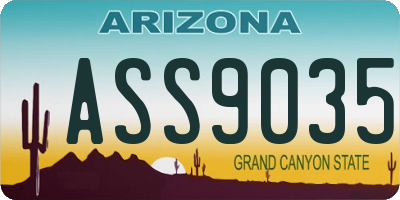 AZ license plate ASS9035