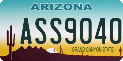AZ license plate ASS9040