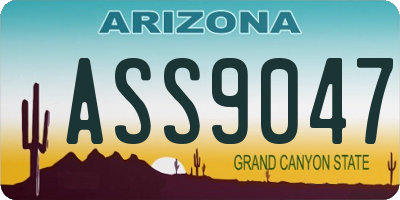 AZ license plate ASS9047