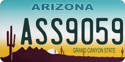 AZ license plate ASS9059