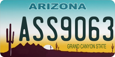 AZ license plate ASS9063