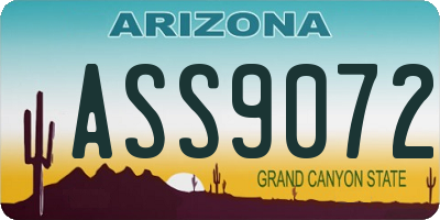 AZ license plate ASS9072