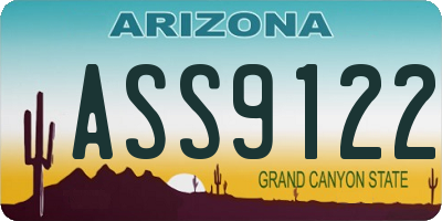 AZ license plate ASS9122