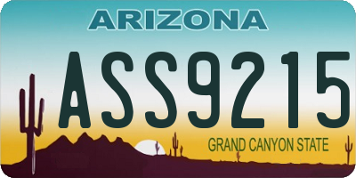 AZ license plate ASS9215