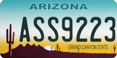 AZ license plate ASS9223