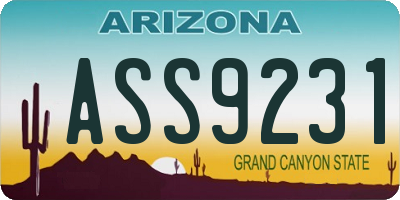 AZ license plate ASS9231