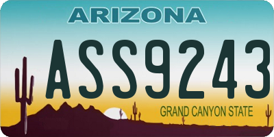 AZ license plate ASS9243