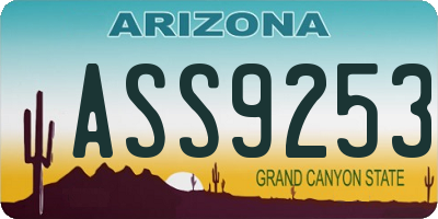 AZ license plate ASS9253