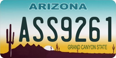 AZ license plate ASS9261
