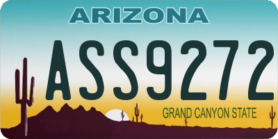 AZ license plate ASS9272