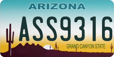 AZ license plate ASS9316
