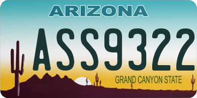 AZ license plate ASS9322