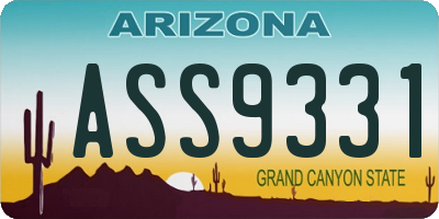AZ license plate ASS9331
