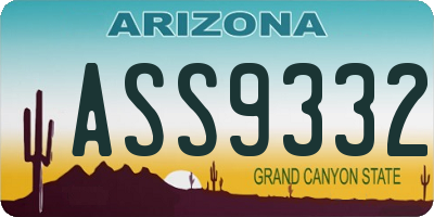 AZ license plate ASS9332