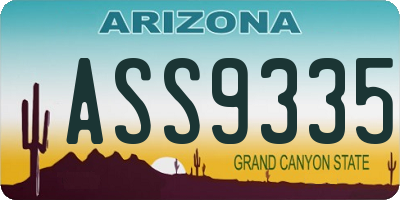 AZ license plate ASS9335