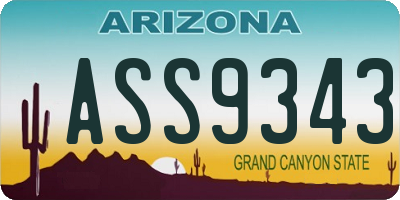 AZ license plate ASS9343