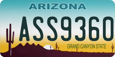 AZ license plate ASS9360