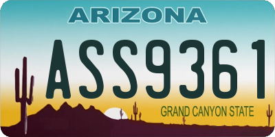 AZ license plate ASS9361