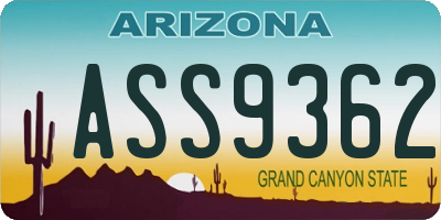 AZ license plate ASS9362