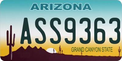 AZ license plate ASS9363