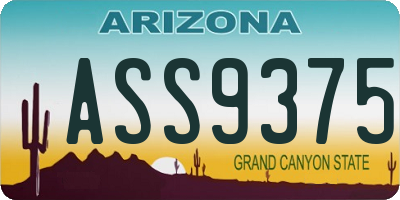 AZ license plate ASS9375