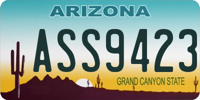 AZ license plate ASS9423
