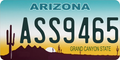 AZ license plate ASS9465