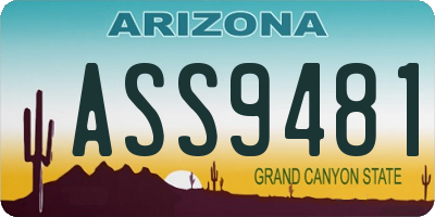 AZ license plate ASS9481
