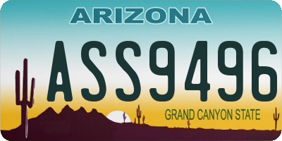 AZ license plate ASS9496