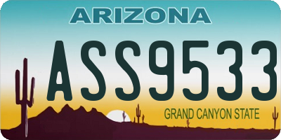 AZ license plate ASS9533