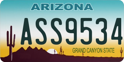 AZ license plate ASS9534