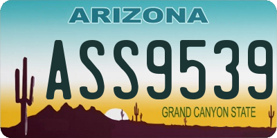 AZ license plate ASS9539