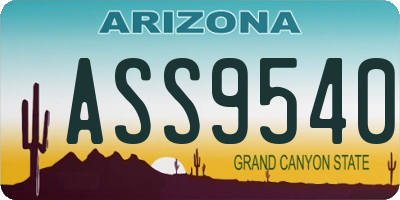 AZ license plate ASS9540
