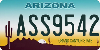 AZ license plate ASS9542